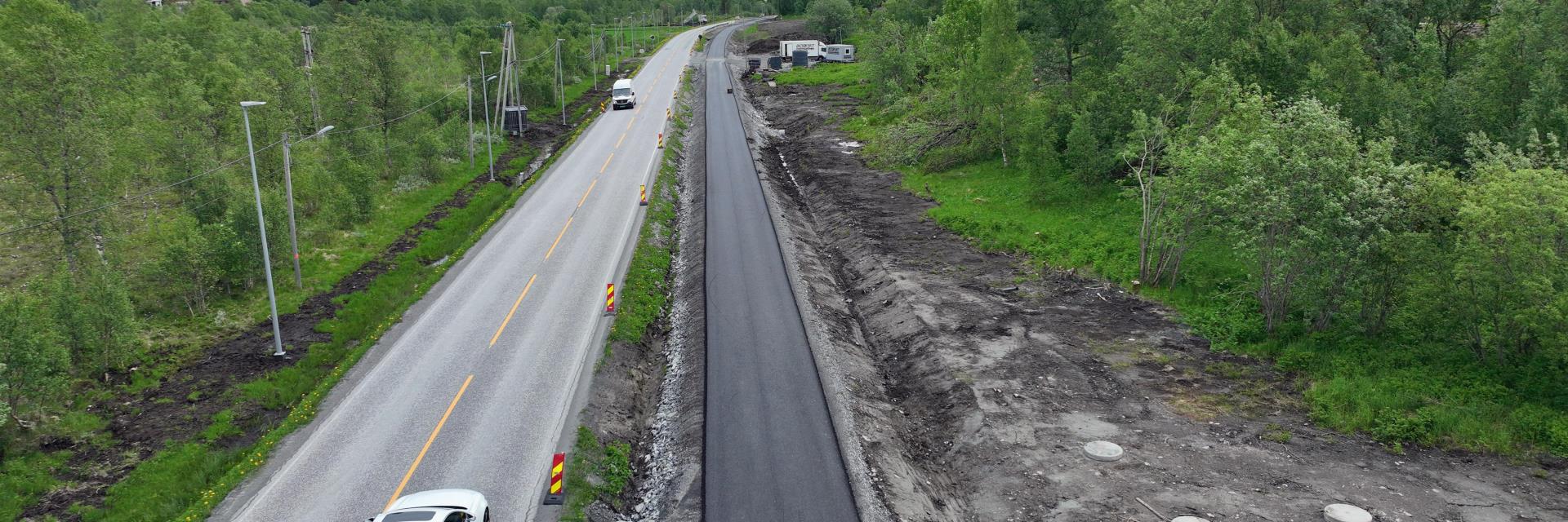 Ny gang- og sykkelveg på fv. 17 iu Leirfjord