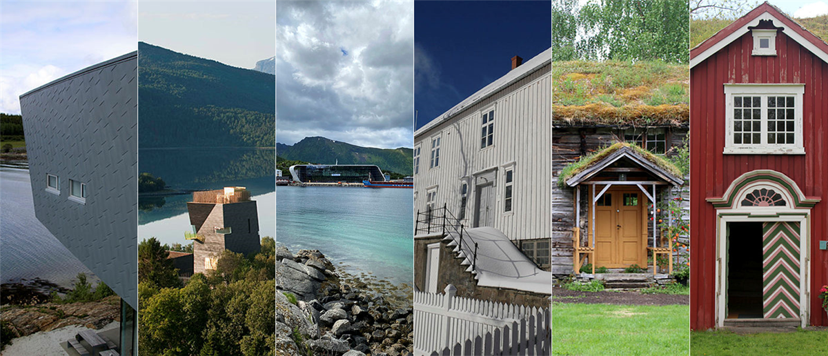 Bildekollage av en rekke museer i Nordland - Klikk for stort bilde