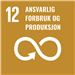 Bildet viser FNs bærekraftsmål 12: Ansvarlig forbruk og produksjon. - Klikk for stort bilde