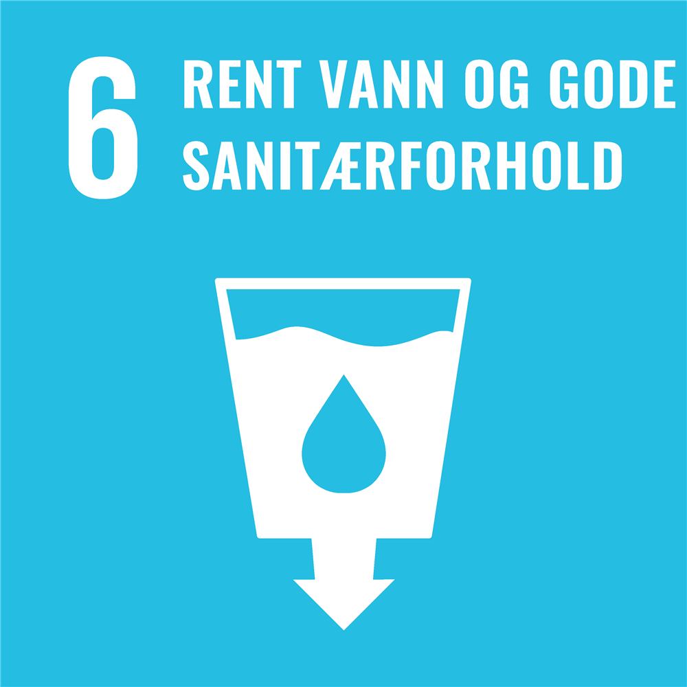 Bildet viser FNs bærekraftsmål 6: Rent vann og gode sanitærforhold. - Klikk for stort bilde