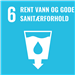 Bildet viser FNs bærekraftsmål 6: Rent vann og gode sanitærforhold. - Klikk for stort bilde