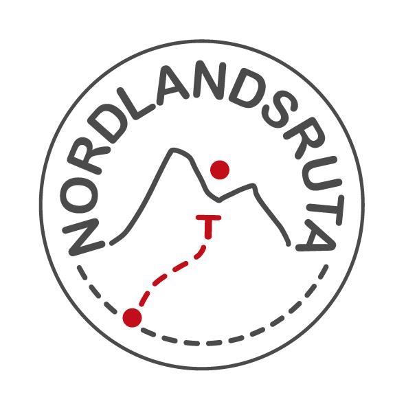 Logoen viser et stilisert fjellandskap med inntegnet rute - Klikk for stort bilde